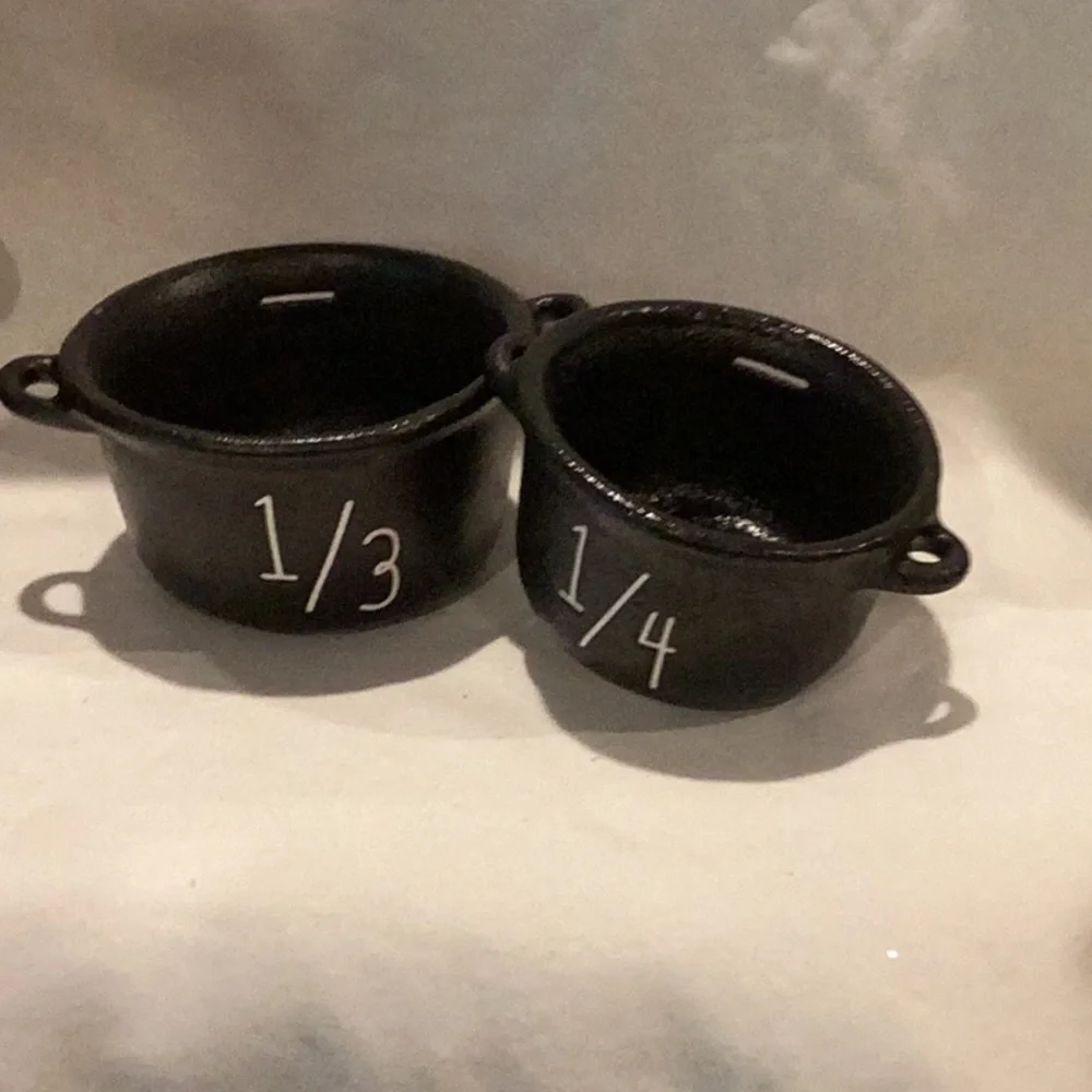 Rae Dunn Black Cauldron Measuring Cups